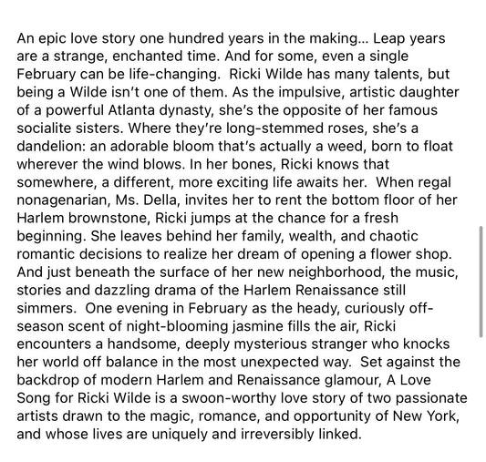 A Love Song for Ricki Wilde